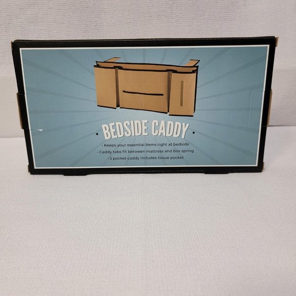 The Original Fun Workshop Bedside Caddy, 5 Pocket Caddy with Tissue Pocket Tan - Picture 2 of 2